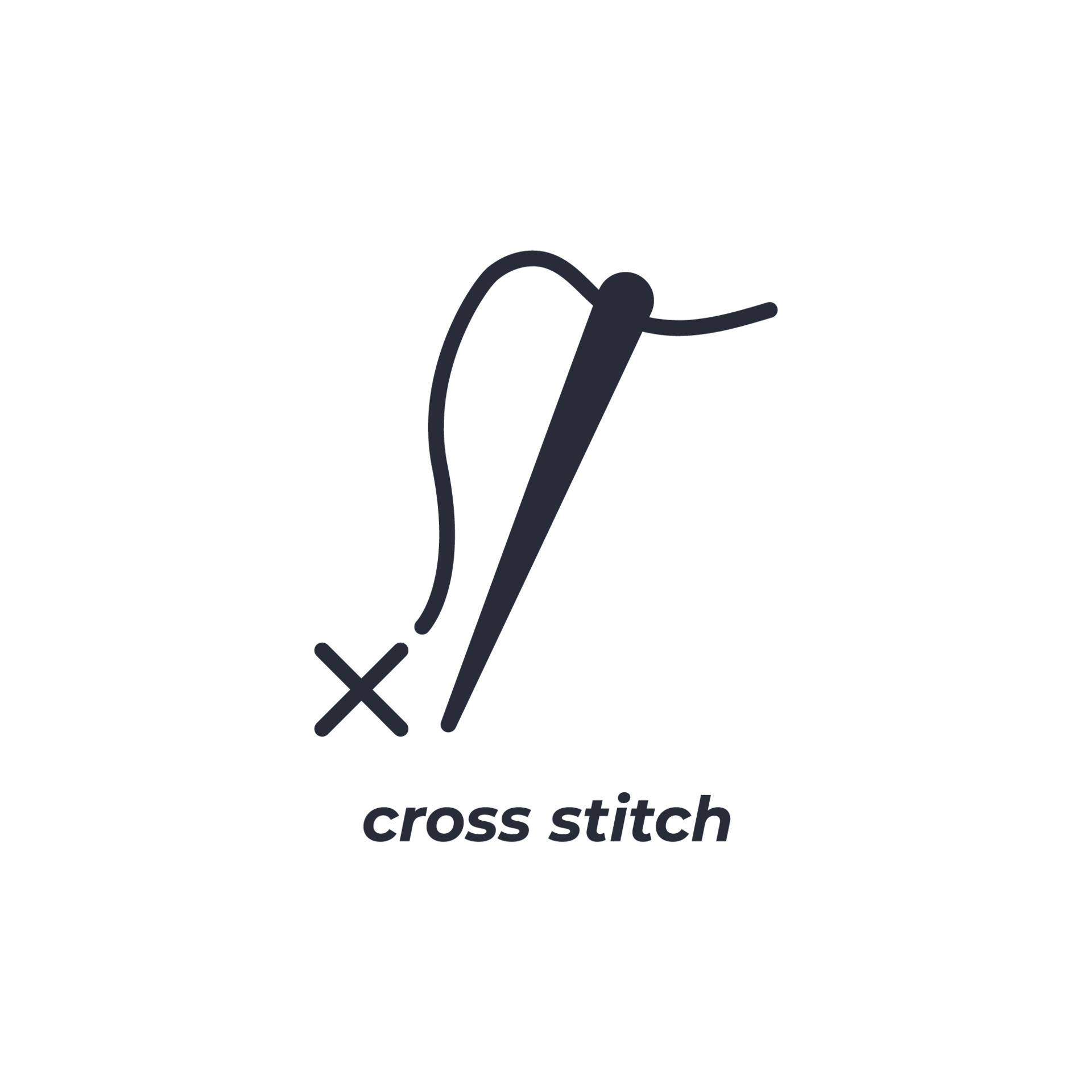 Vector sign cross stitch symbol is isolated on a white background. icon