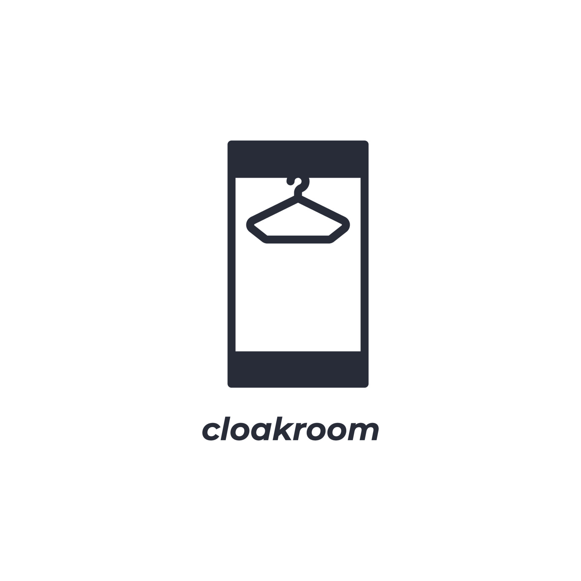 Vector sign cloakroom symbol is isolated on a white background. icon