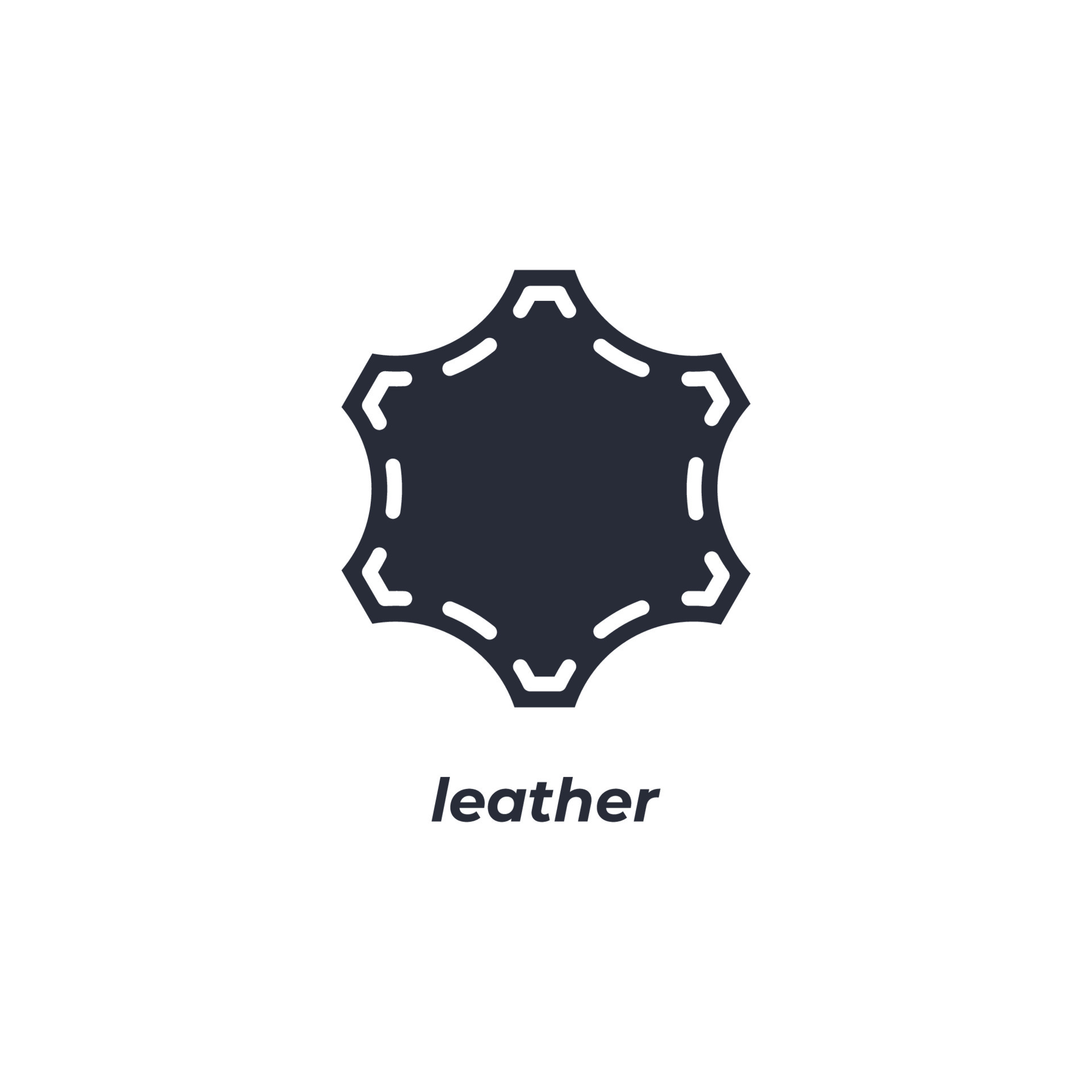 Vector sign leather symbol is isolated on a white background. icon