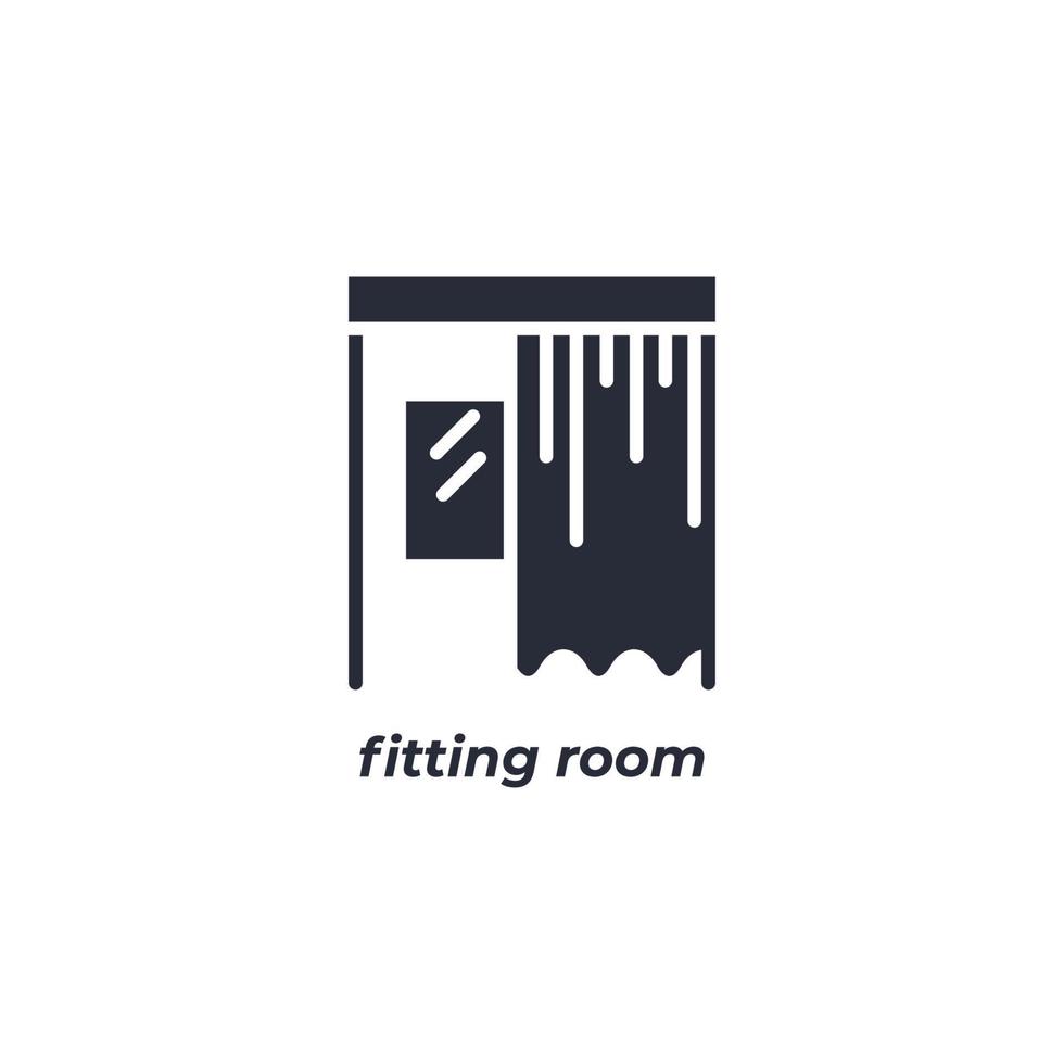 Vector sign fitting room symbol is isolated on a white background. icon color editable.