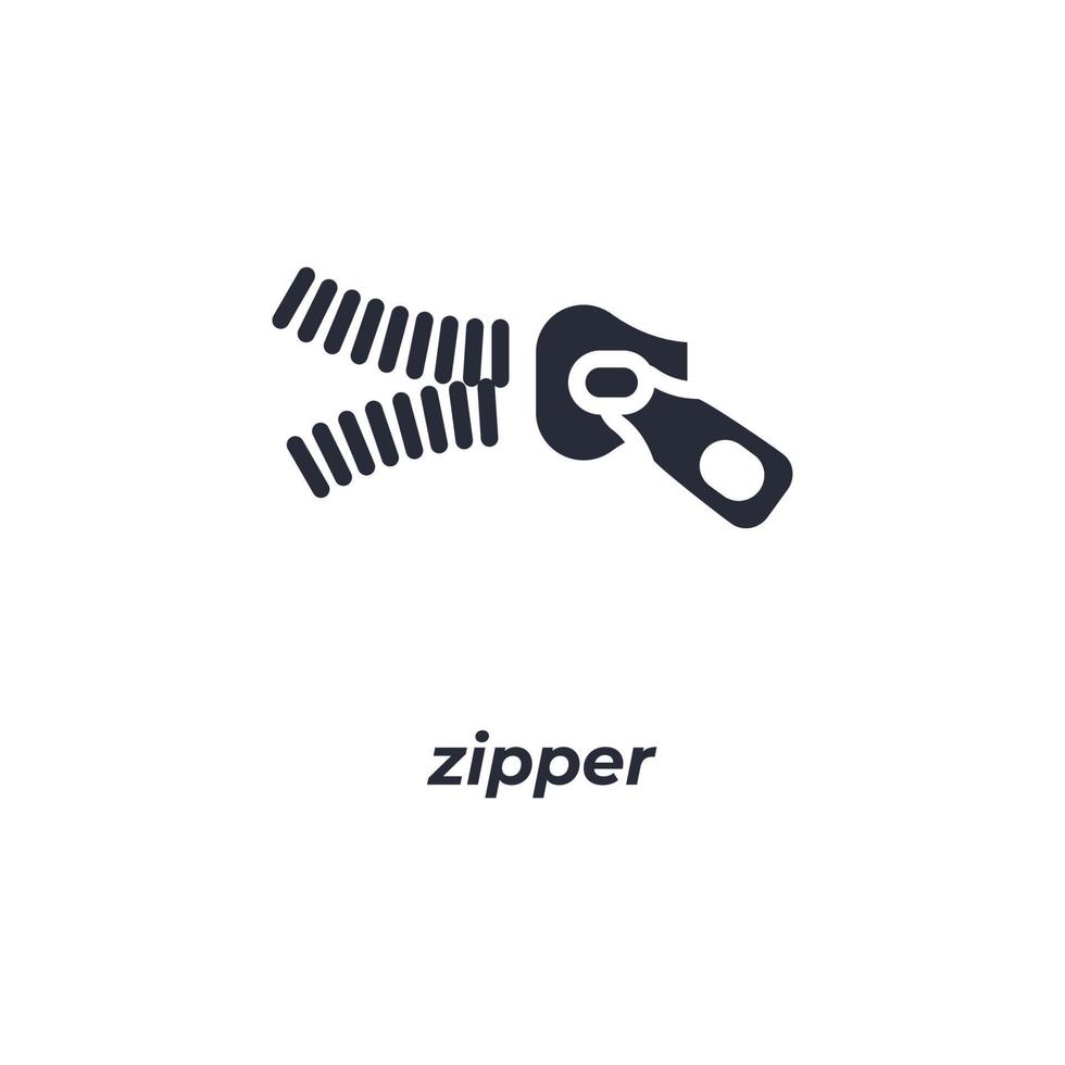 Vector sign zipper symbol is isolated on a white background. icon color editable.