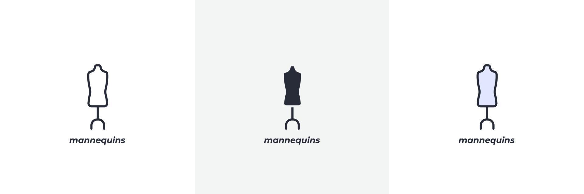mannequins icon. Line, solid and filled outline colorful version, outline and filled vector sign. Idea Symbol, logo illustration. Vector graphics