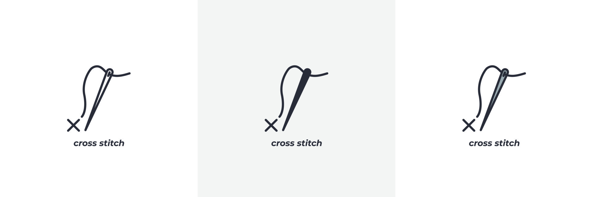 Cross Stitch Hoops And Frames Icon Linear Isolated Illustration Thin Line  Vector Web Design Sign Outline Concept Symbol With Editable Stroke On White  Background Stock Illustration - Download Image Now - iStock