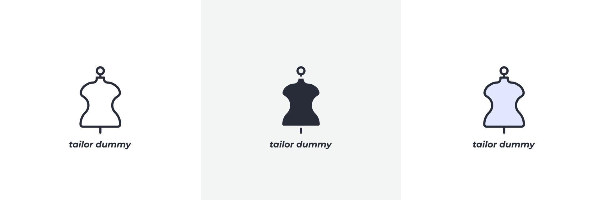 tailor dummy icon. Line, solid and filled outline colorful version, outline and filled vector sign. Idea Symbol, logo illustration. Vector graphics
