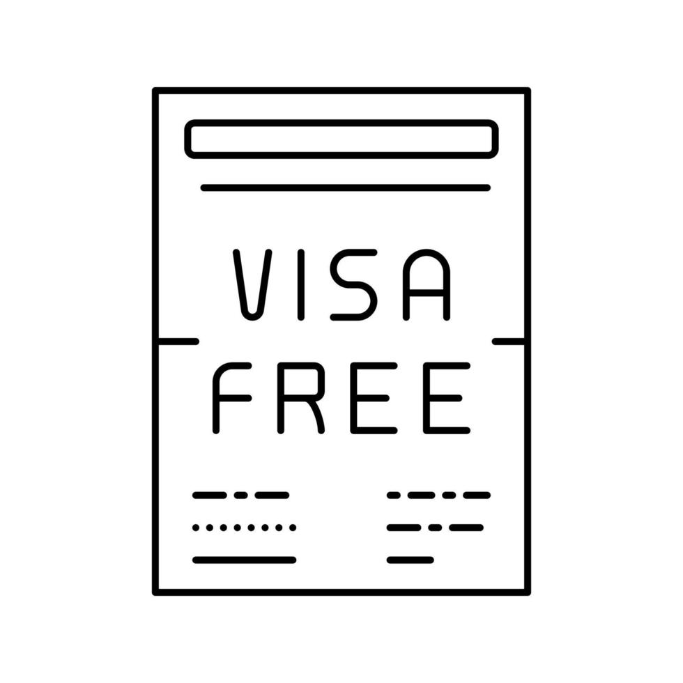 ilustración de vector de icono de línea de régimen sin visa