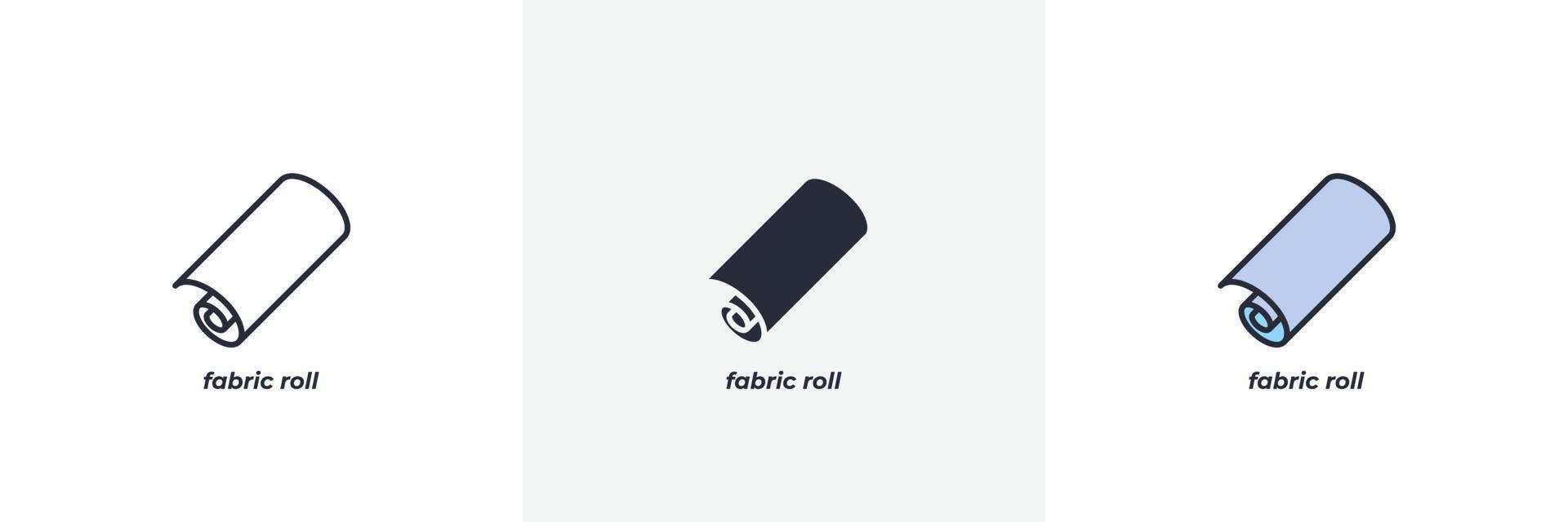 fabric roll icon. Line, solid and filled outline colorful version, outline and filled vector sign. Idea Symbol, logo illustration. Vector graphics