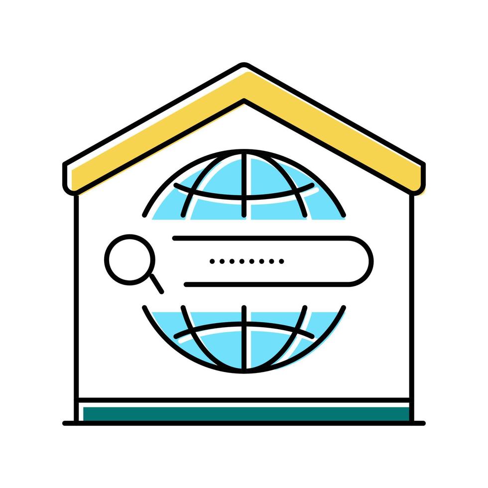 search web site at home color icon vector illustration