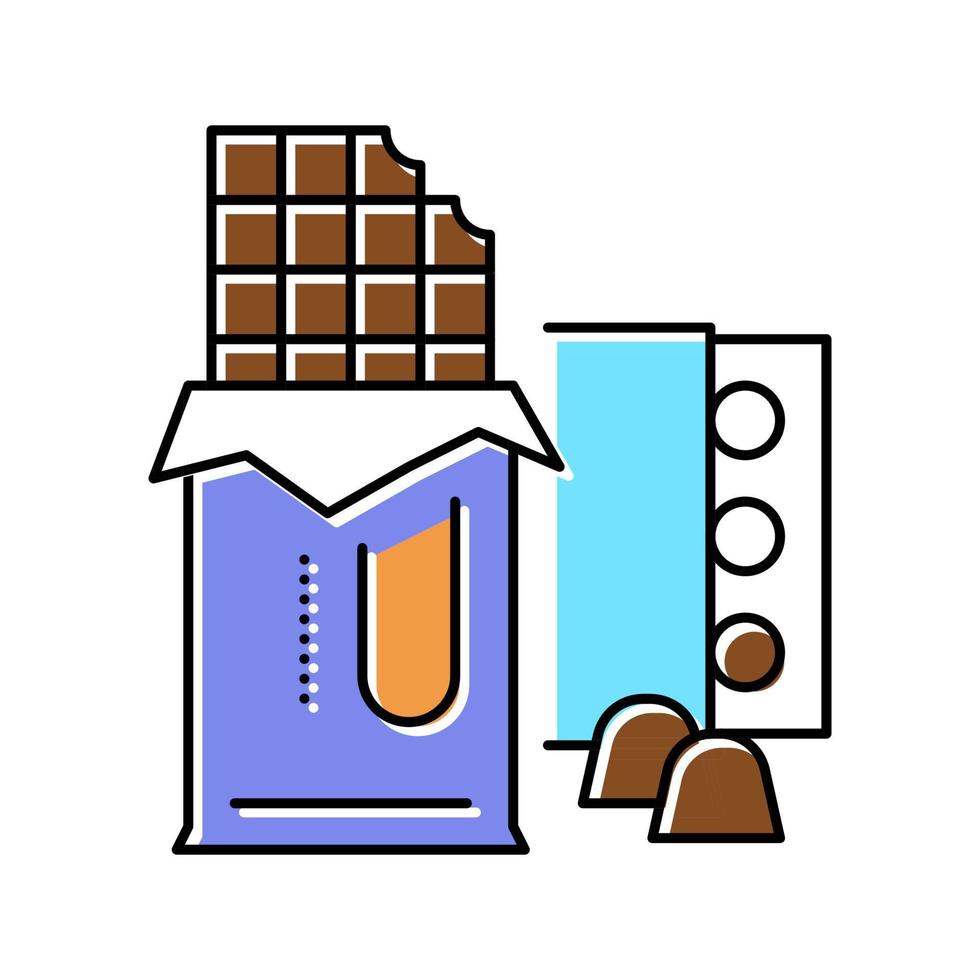 ilustración de vector de icono de color de producto de chocolate