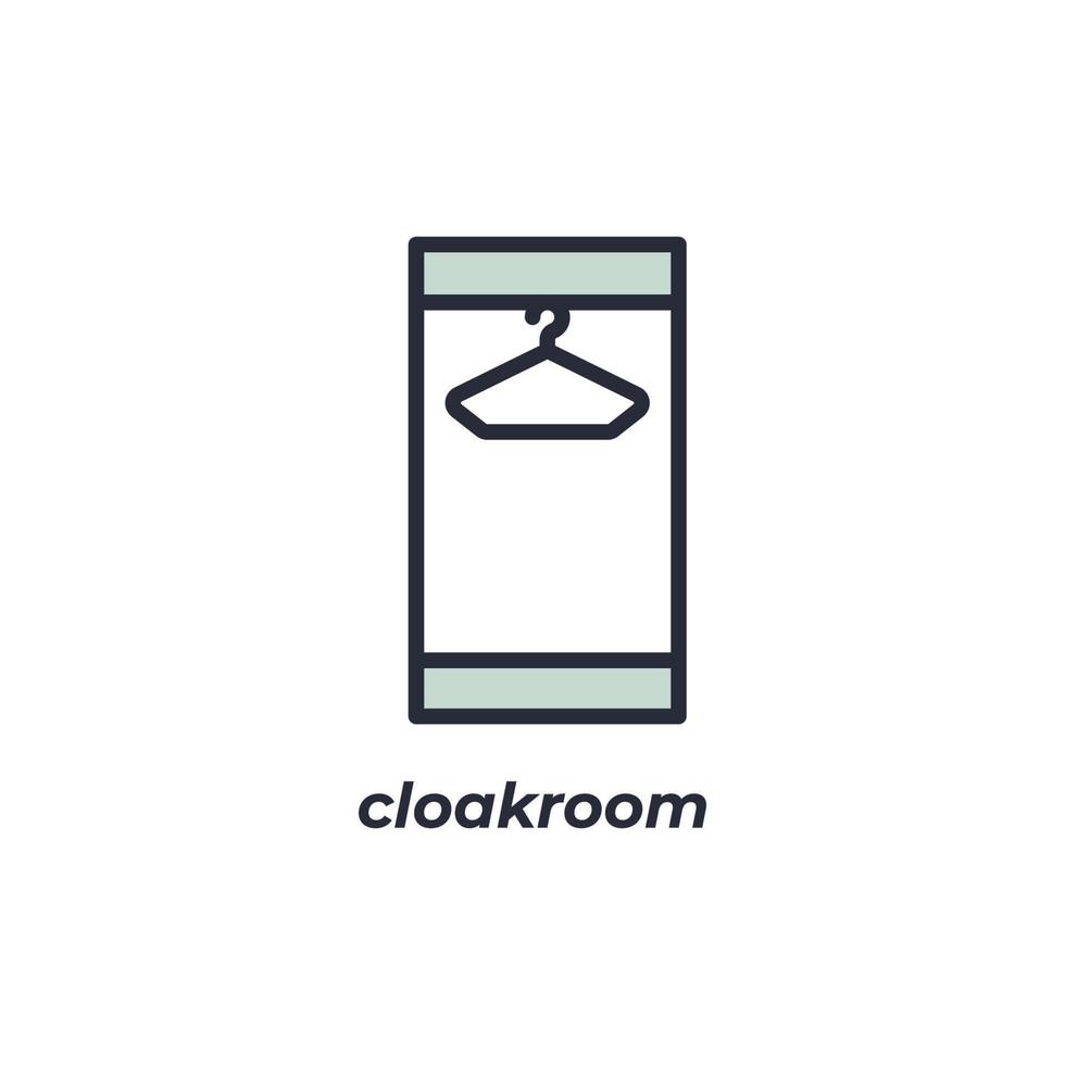 Vector sign cloakroom symbol is isolated on a white background. icon color editable.
