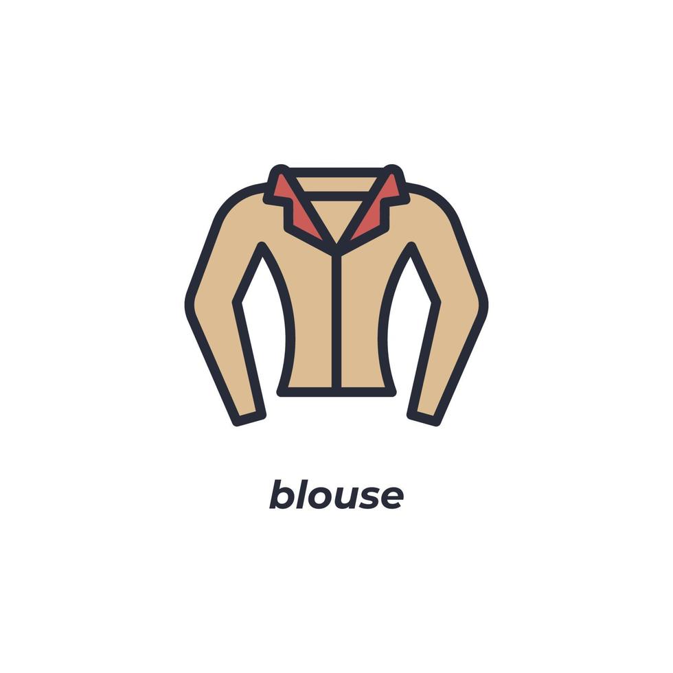 Vector sign blouse symbol is isolated on a white background. icon color editable.