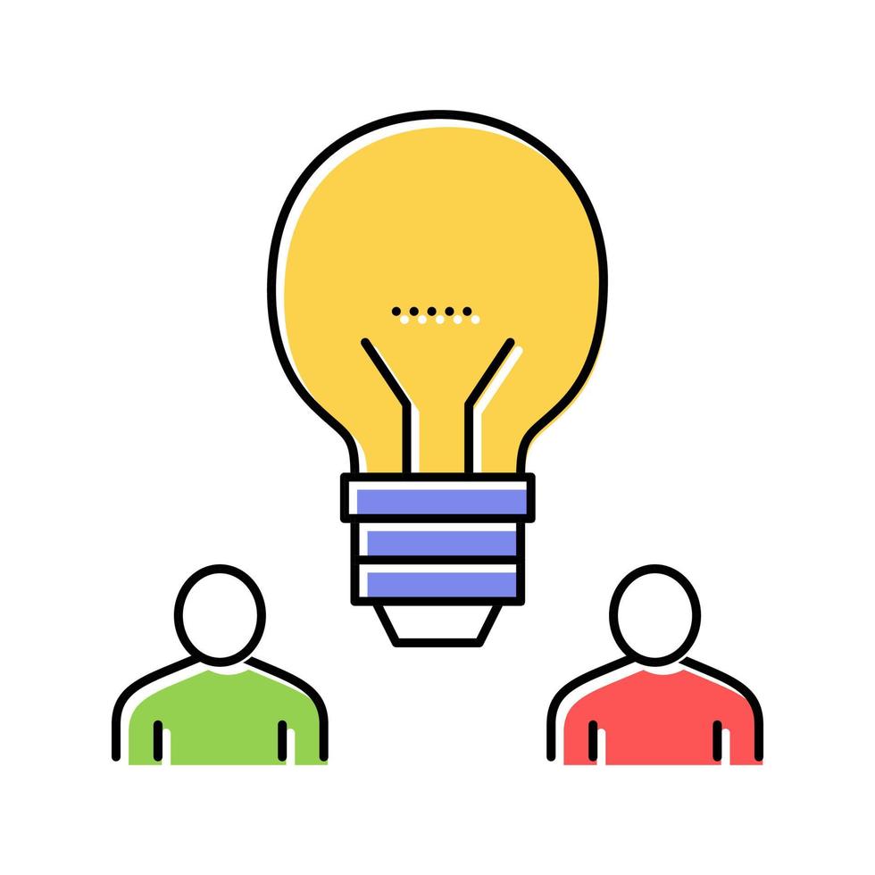 colleagues idea color icon vector illustration