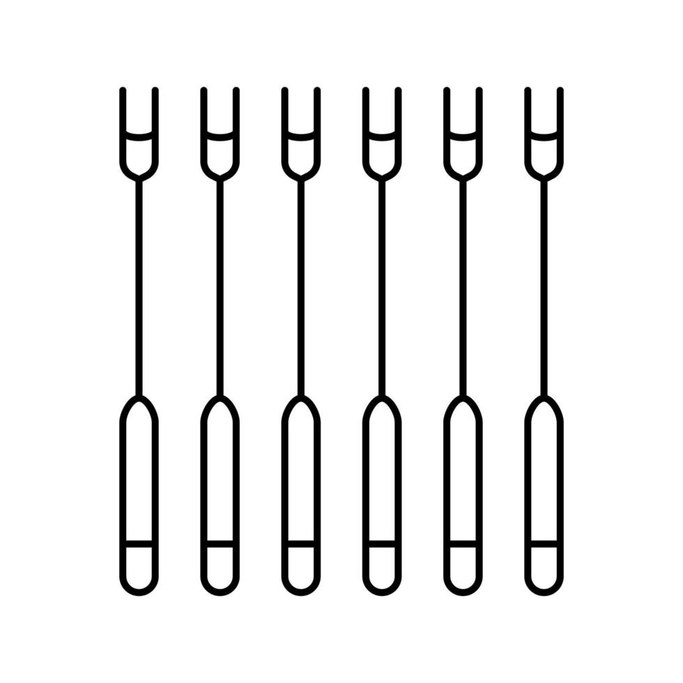 forks fondue line icon vector illustration