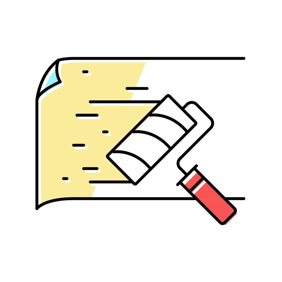 gluing wallpaper color icon vector illustration