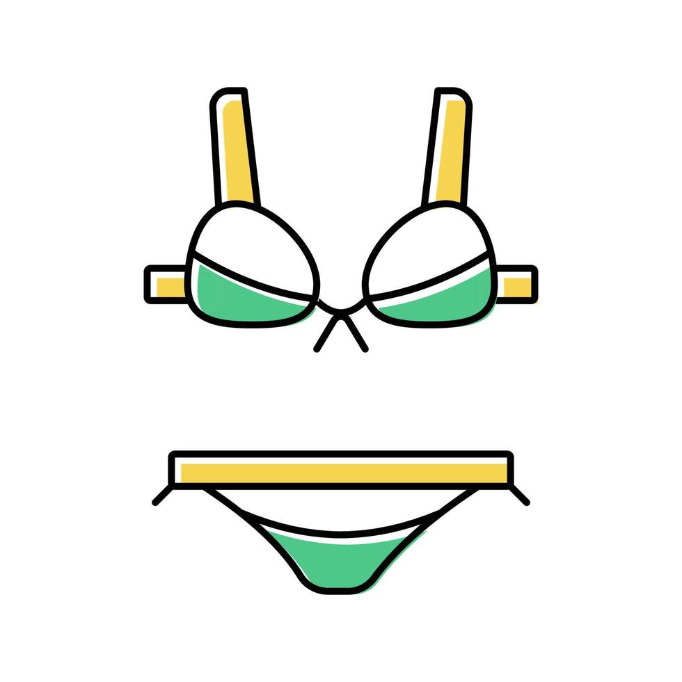 traje de baño bikini color icono vector ilustración