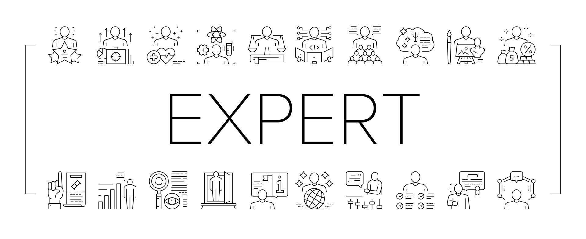 Expert Human Skills Collection Icons Set Vector