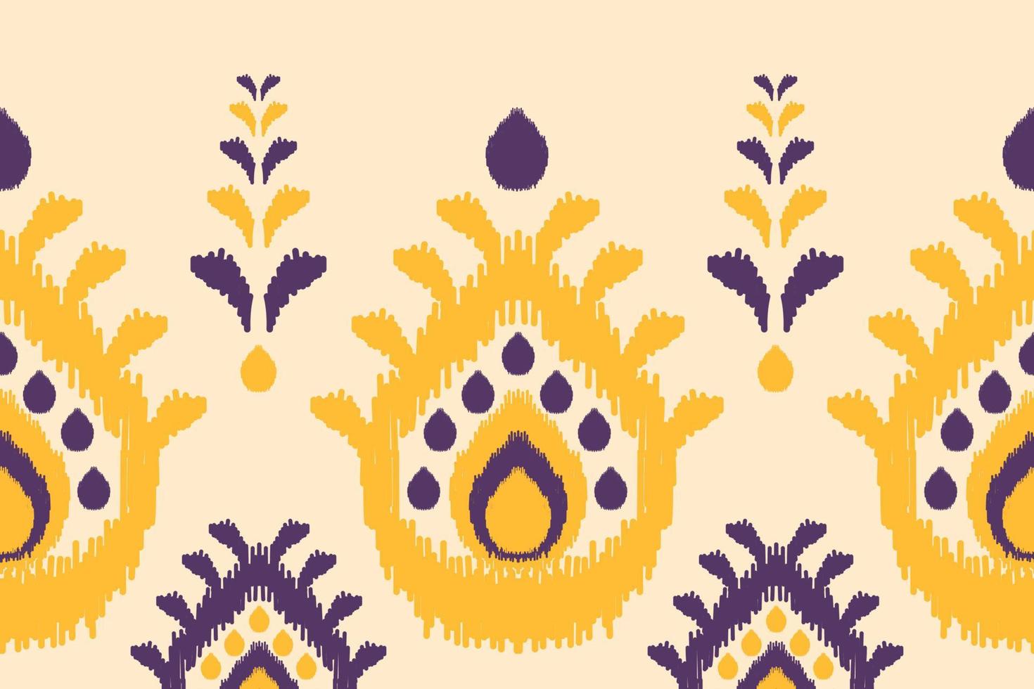 Border flower pattern art. Geometric ethnic ikat seamless pattern in tribal. Indian style. vector