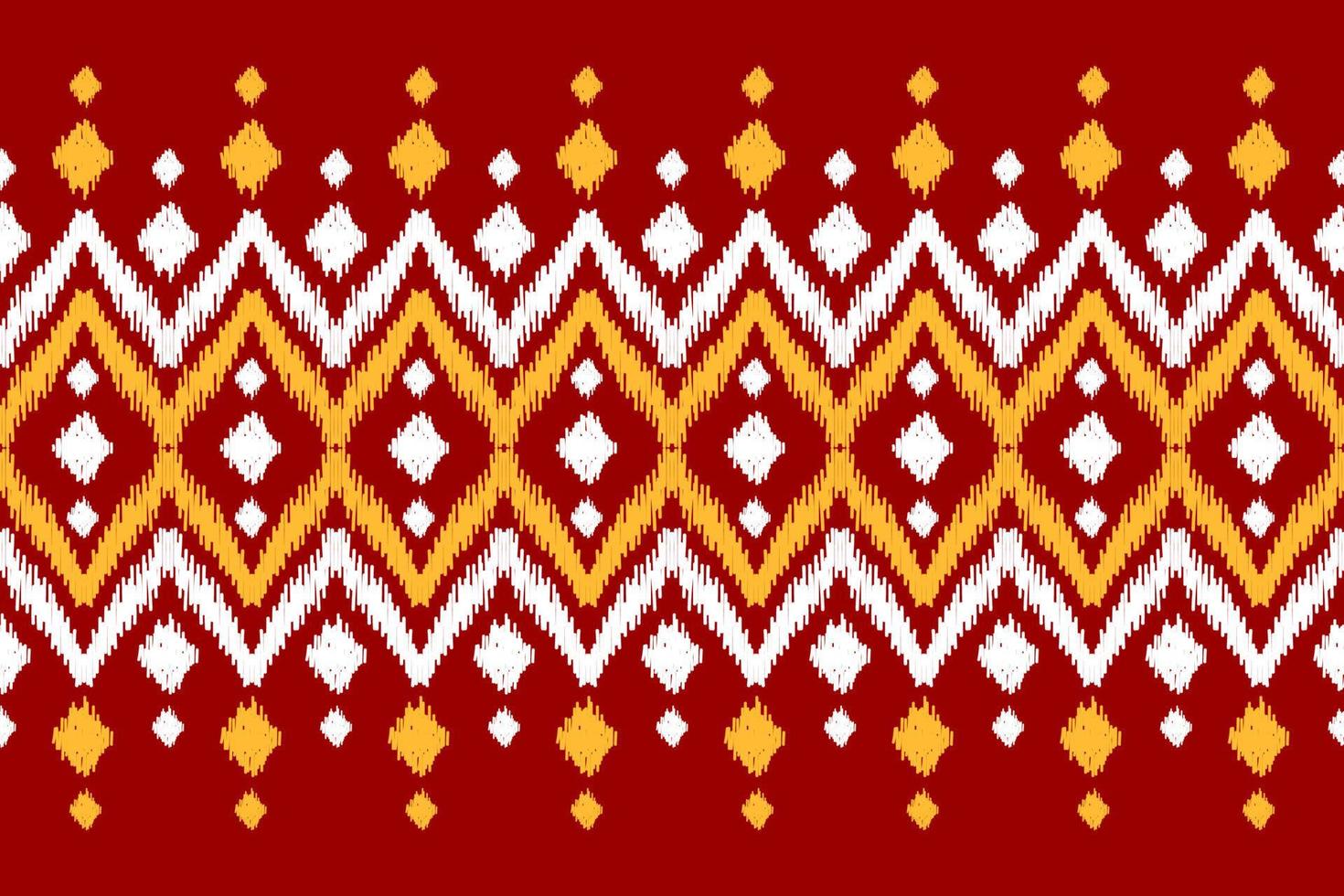 Carpet ikat red pattern art. Geometric ethnic ikat seamless pattern in tribal. American and Mexican style. vector
