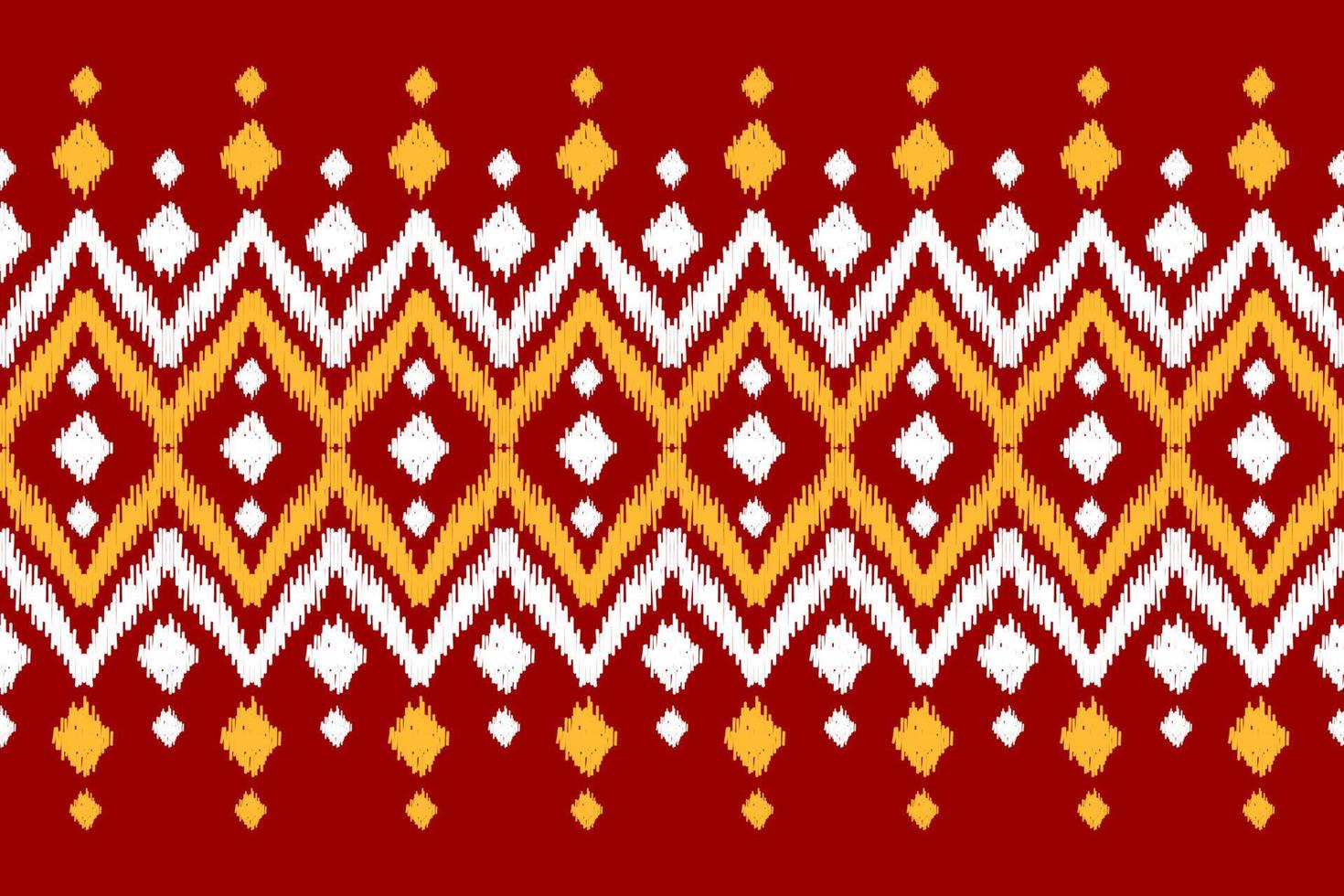 Carpet ikat red pattern art. Geometric ethnic ikat seamless pattern in tribal. American and Mexican style. vector