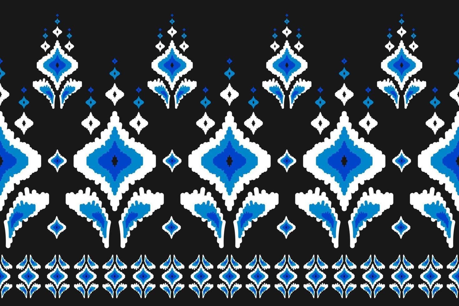 Border ethnic ikat pattern art. folk embroidery, and Mexican style. Aztec geometric ornament print. vector