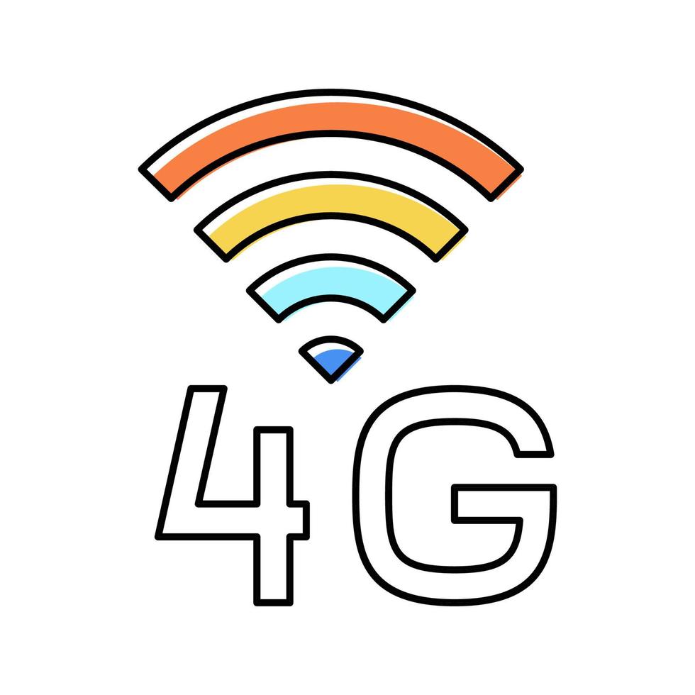 4g internet networking color icon vector illustration