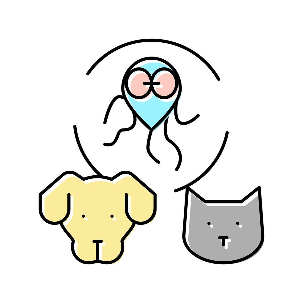 giardiasis mascota enfermedad color icono vector ilustración