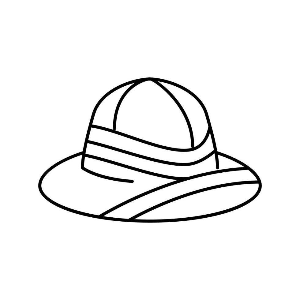 pith helmet line icon vector illustration
