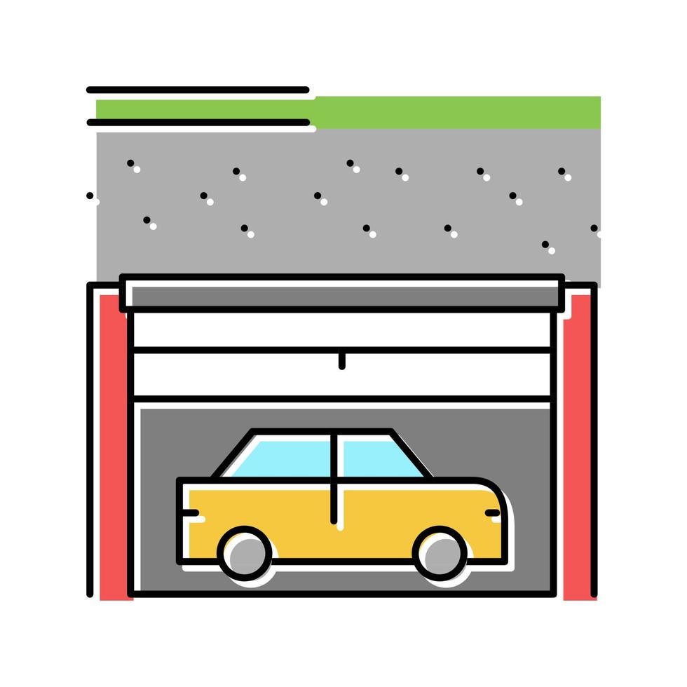 underground car parking color icon vector illustration