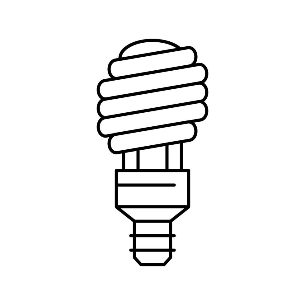 fluorescent light bulb line icon vector illustration