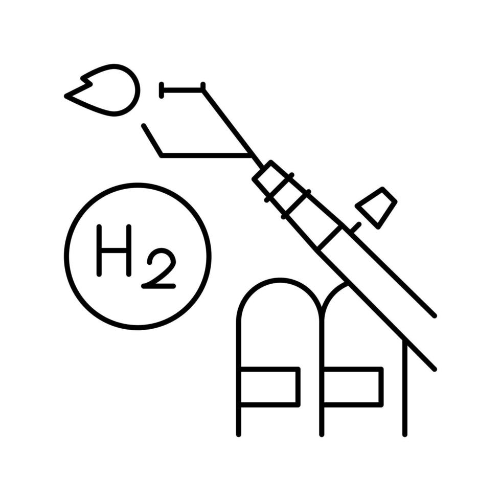 uso en la ilustración de vector de icono de línea de hidrógeno de soldadura