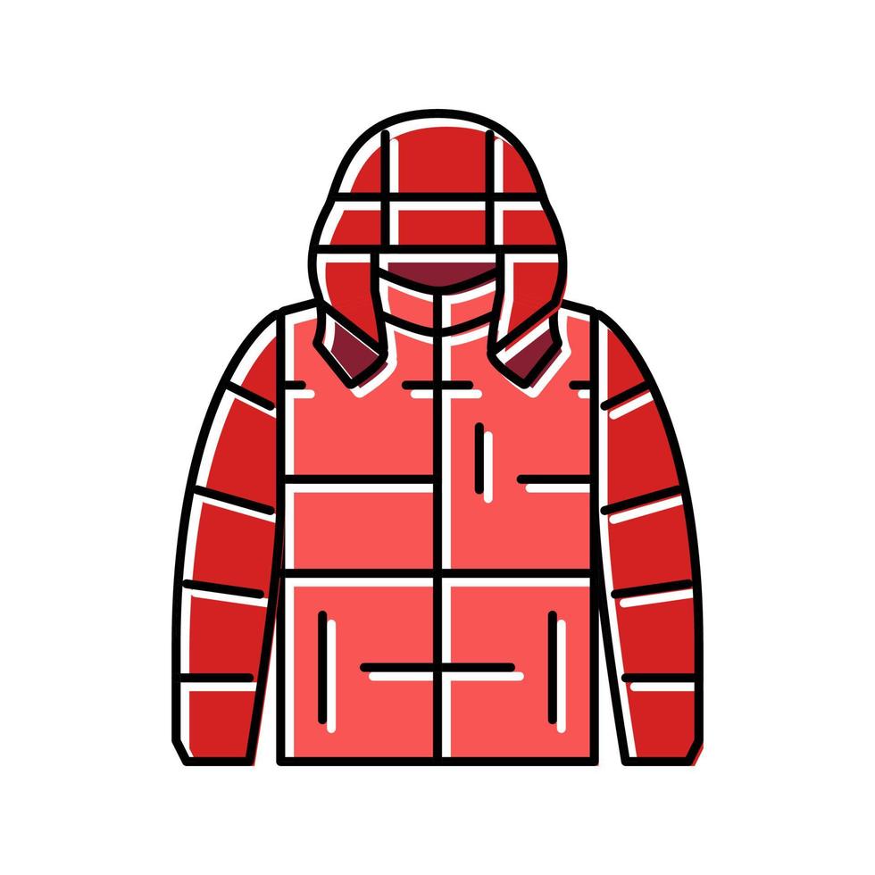 puffer outerwear male color icon vector illustration