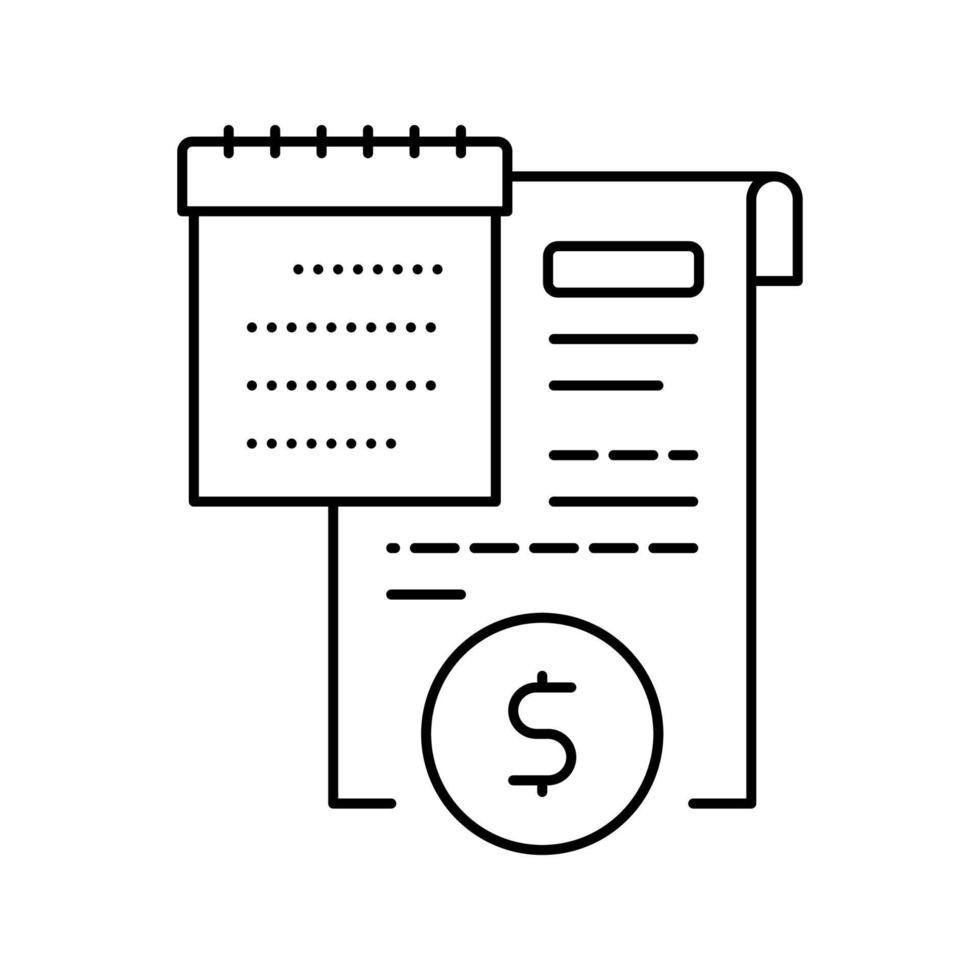 ilustración de vector de icono de línea de diccionario de ley de compensación
