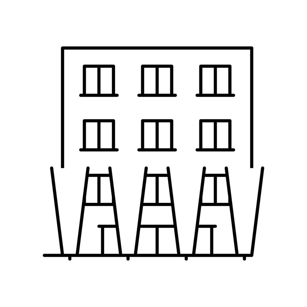 building lighting line icon vector illustration