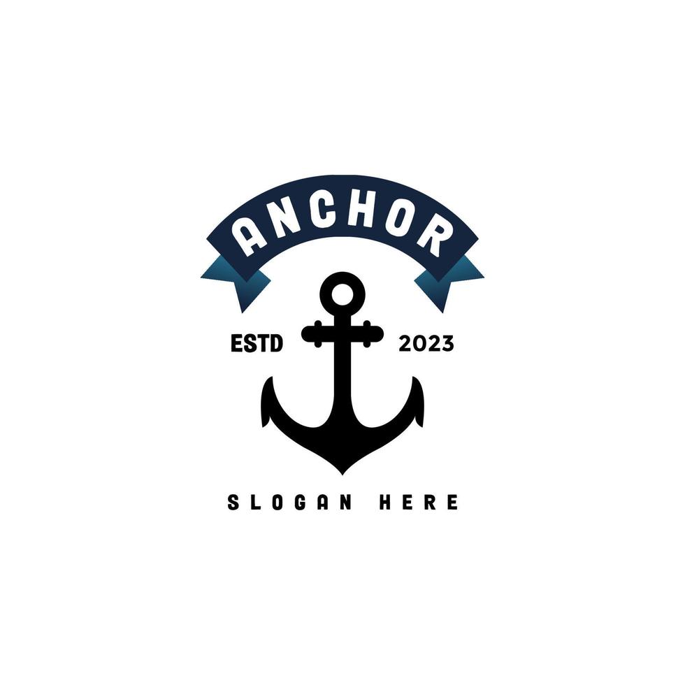 Vintage label with anchor and slogan, Vector illustration, simple shape for logo design, emblem, symbol, sign, badge, label, stamp, clothing t-shirt design