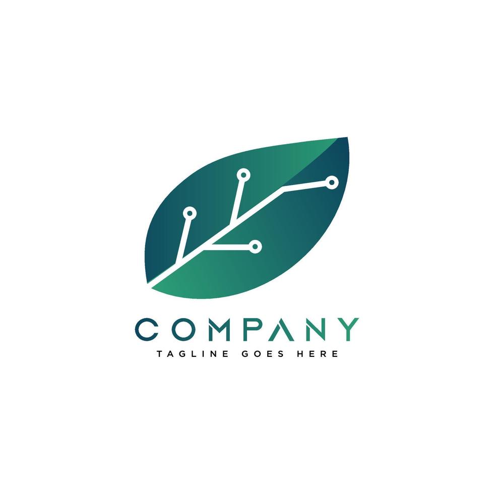 green leaf technology logo design, Eco Tech Logo Template Design Vector Emblem Concept Design Symbol Icons Creative Icons