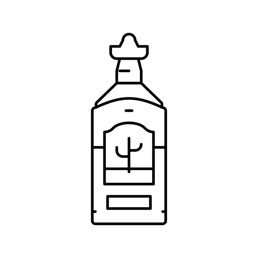 tequila bebida alcohólica línea icono vector ilustración