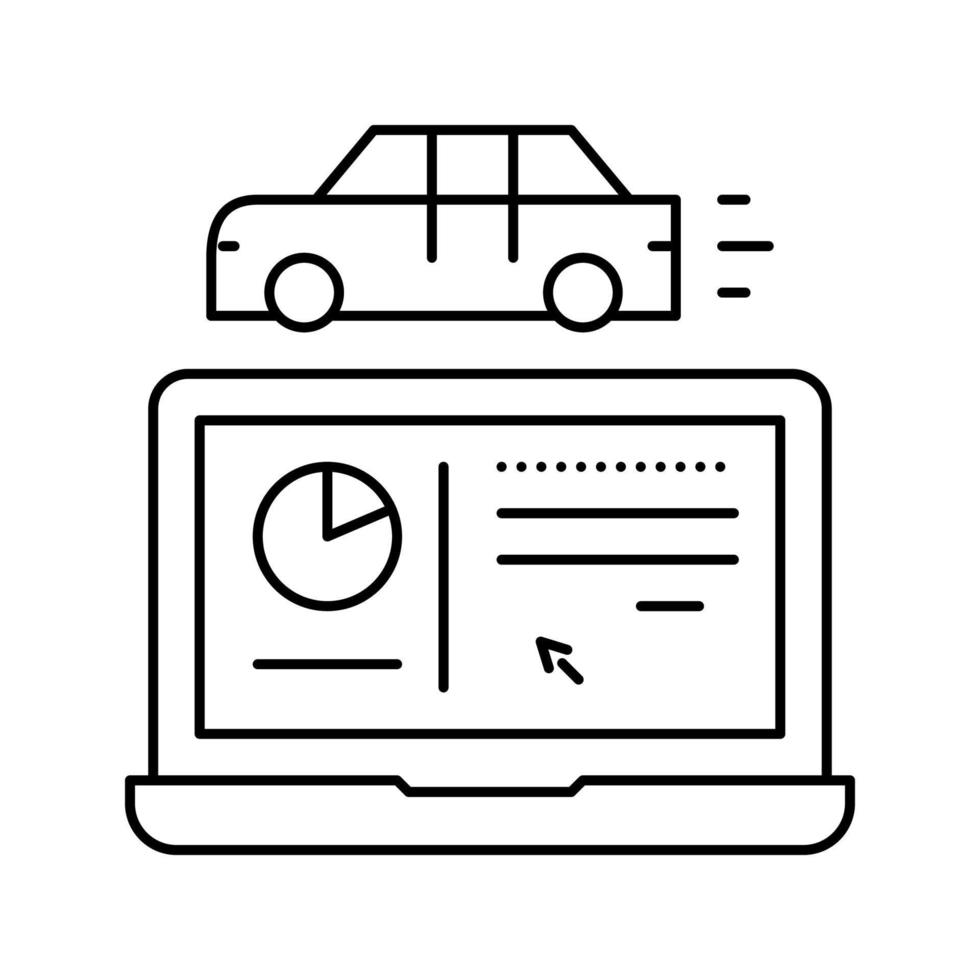 car test computer program line icon vector illustration