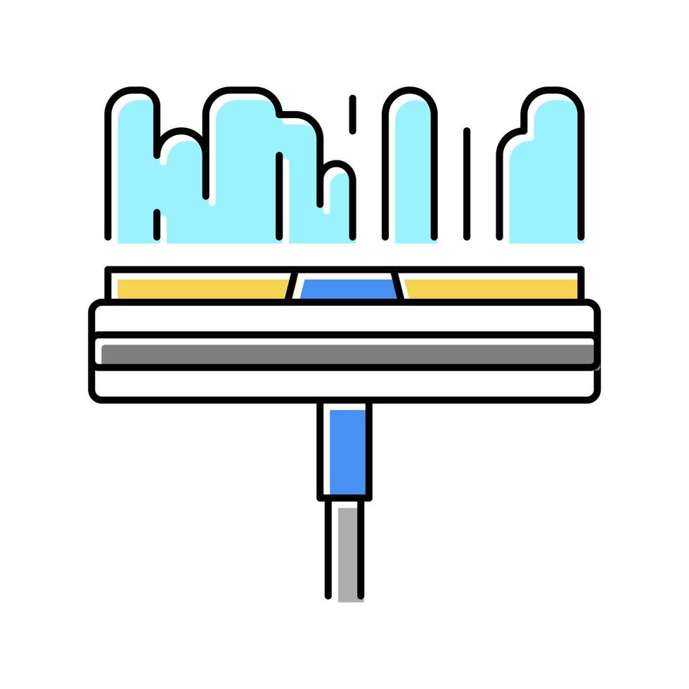 window cleaning accessory squeegee color icon vector illustratio