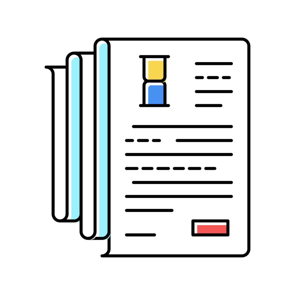 documentation lists heap color icon vector illustration