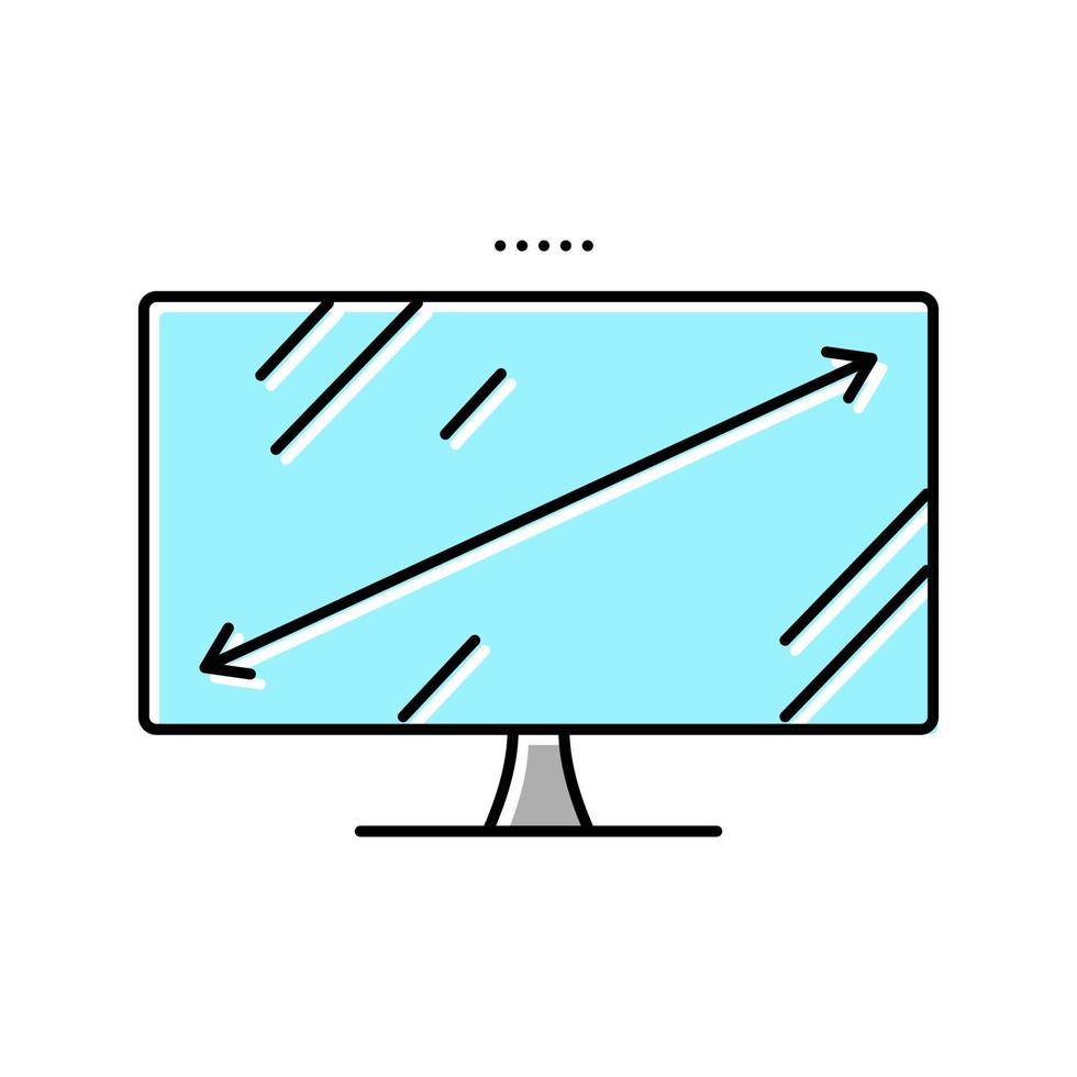 diagonal computer monitor color icon vector illustration