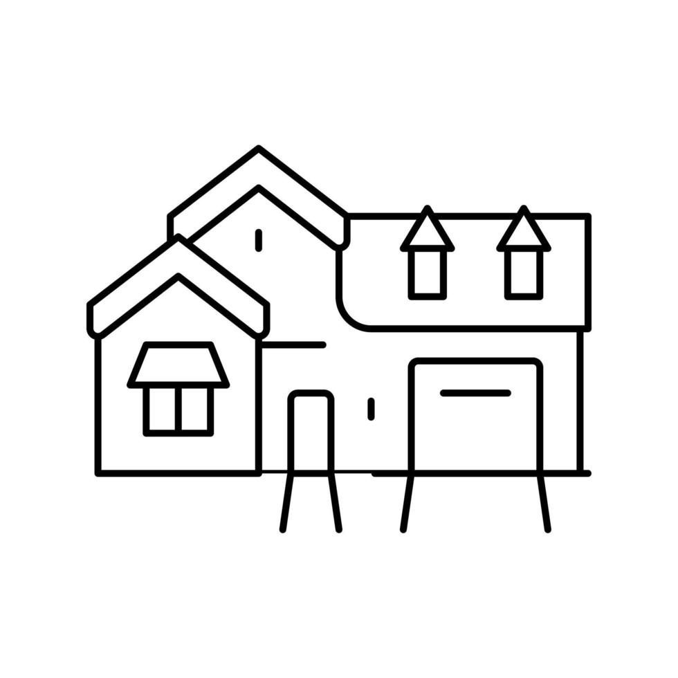 french country house line icon vector illustration