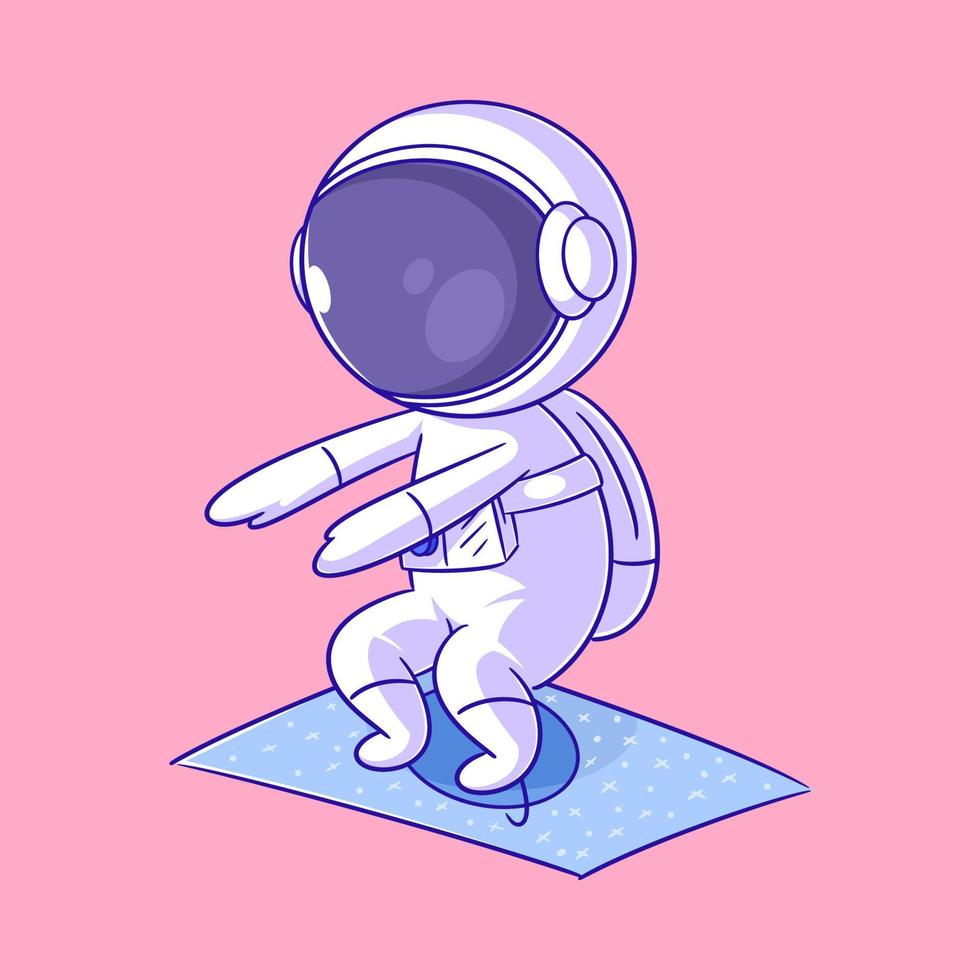 Astronauts exercising in the morning vector