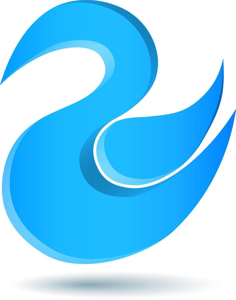 logotipo de pájaro de twitter azul con forma de remolino vector