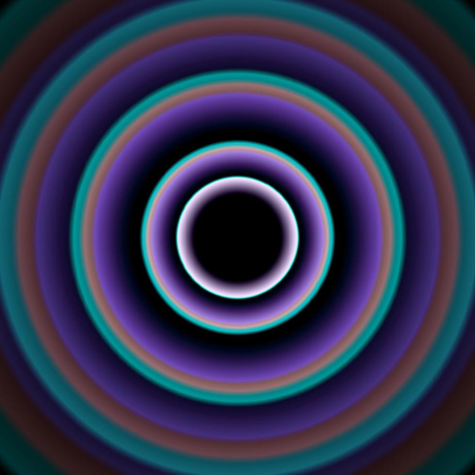 Mystic shiny concentric circles with colorful aberrations vector