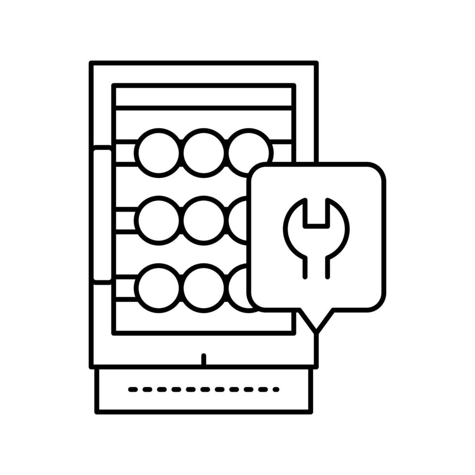 Ilustración de vector de icono de línea de reparación de enfriador de vino