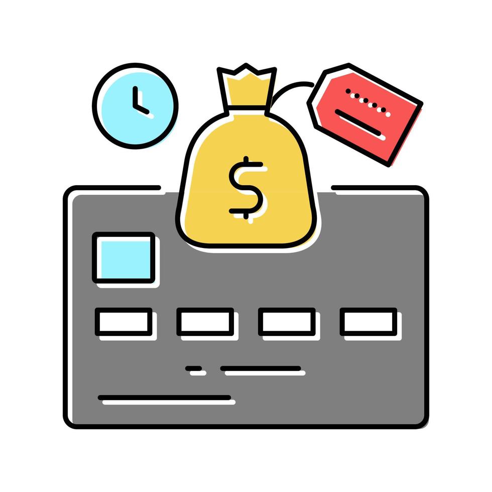 credit purchase card color icon vector illustration