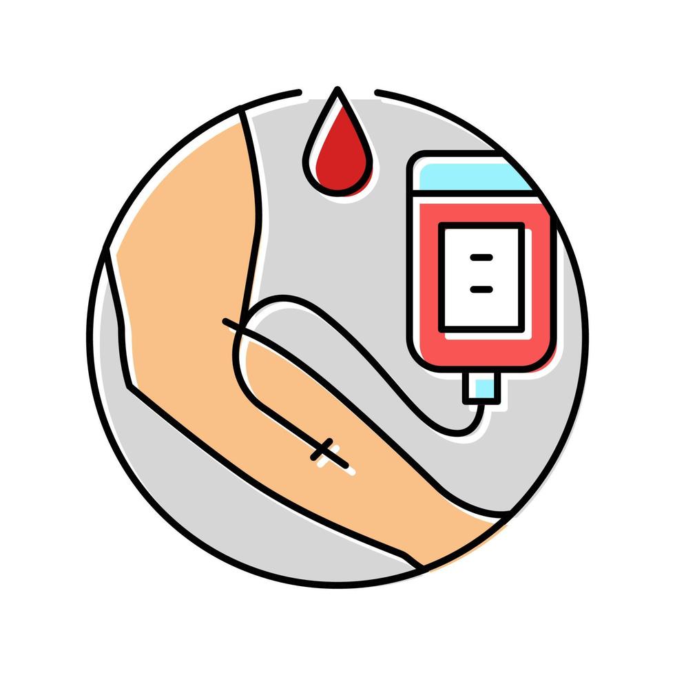 blood transfusions hiv transmission color icon vector illustration