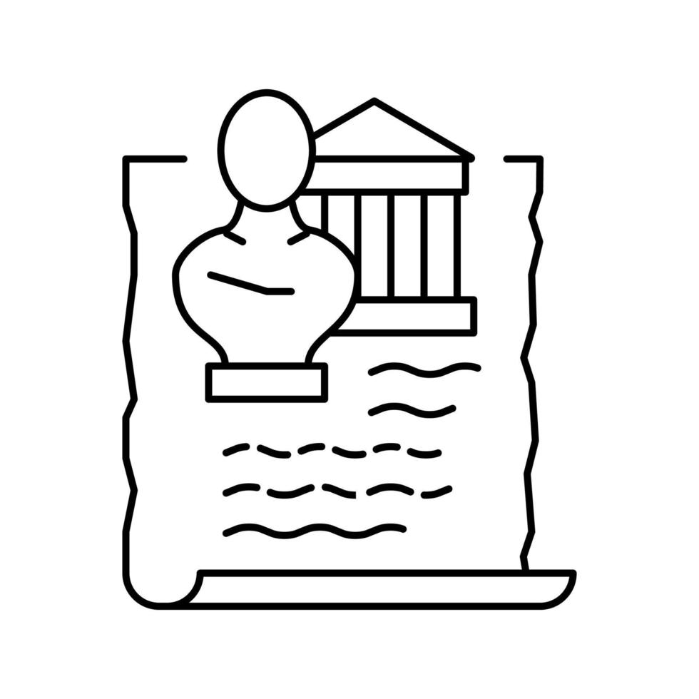 antigua grecia historia línea icono vector ilustración
