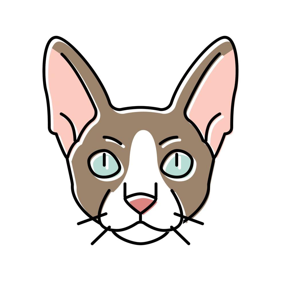 cornish rex gato lindo mascota color icono vector ilustración