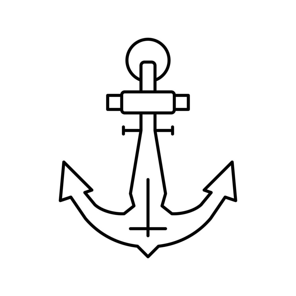 anchor port line icon vector illustration