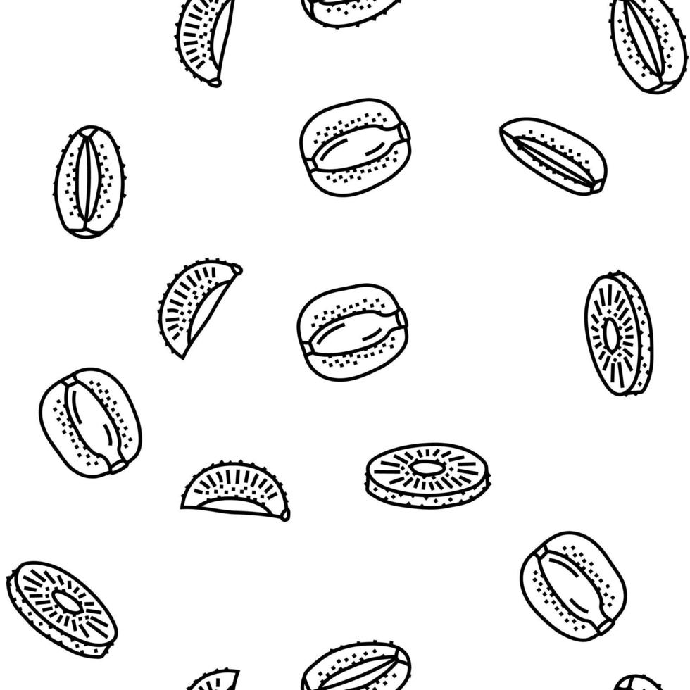 kiwi fruit green fresh slice vector seamless pattern